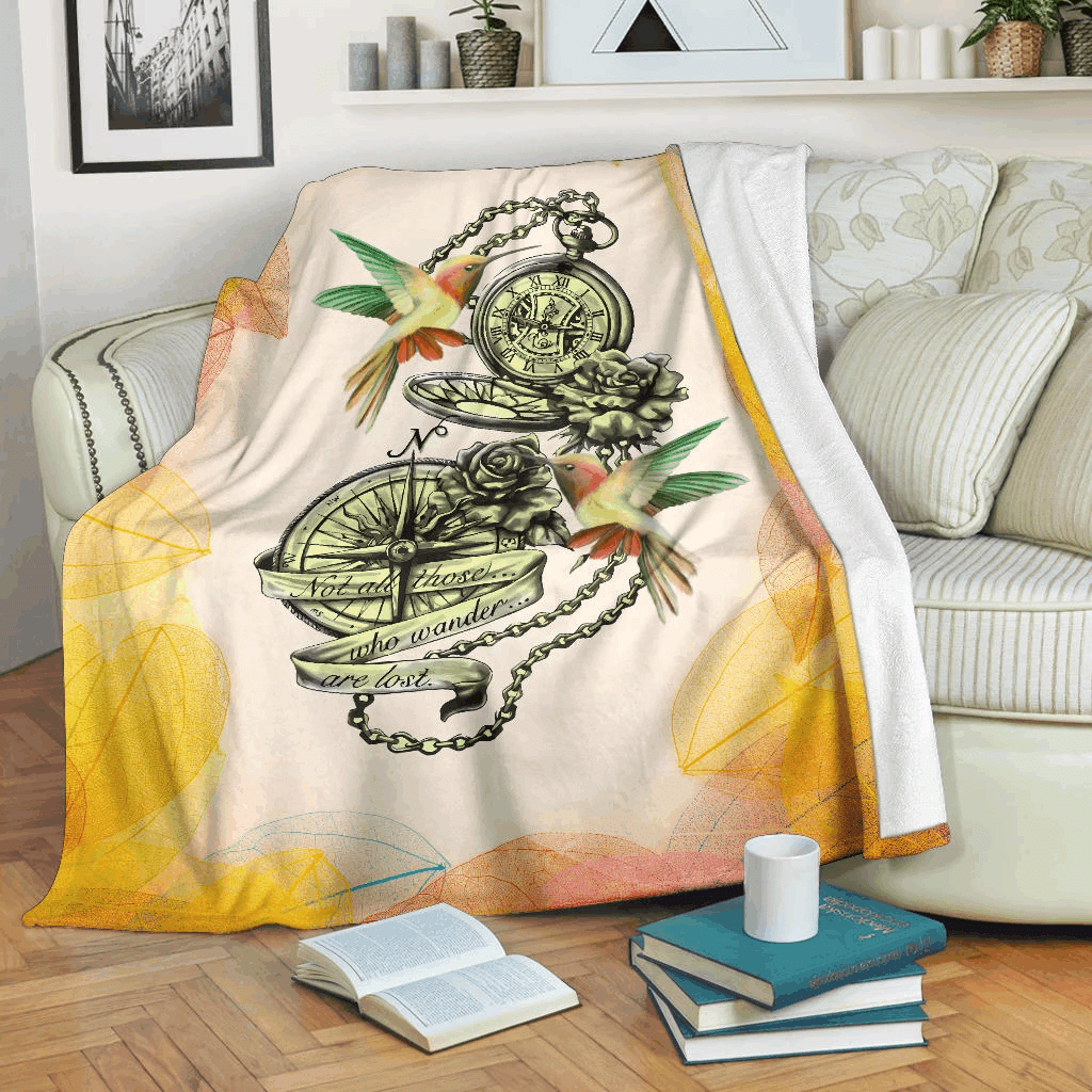 Hummingbird Art Sherpa Fleece Blanket