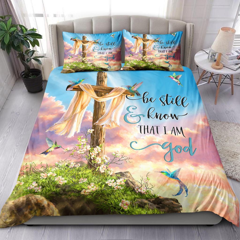 Hummingbird Be Still And Know That I Am God Bedding Set