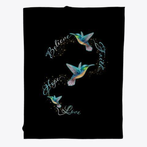 Hummingbird Believe Faith Love Fleece Blanket