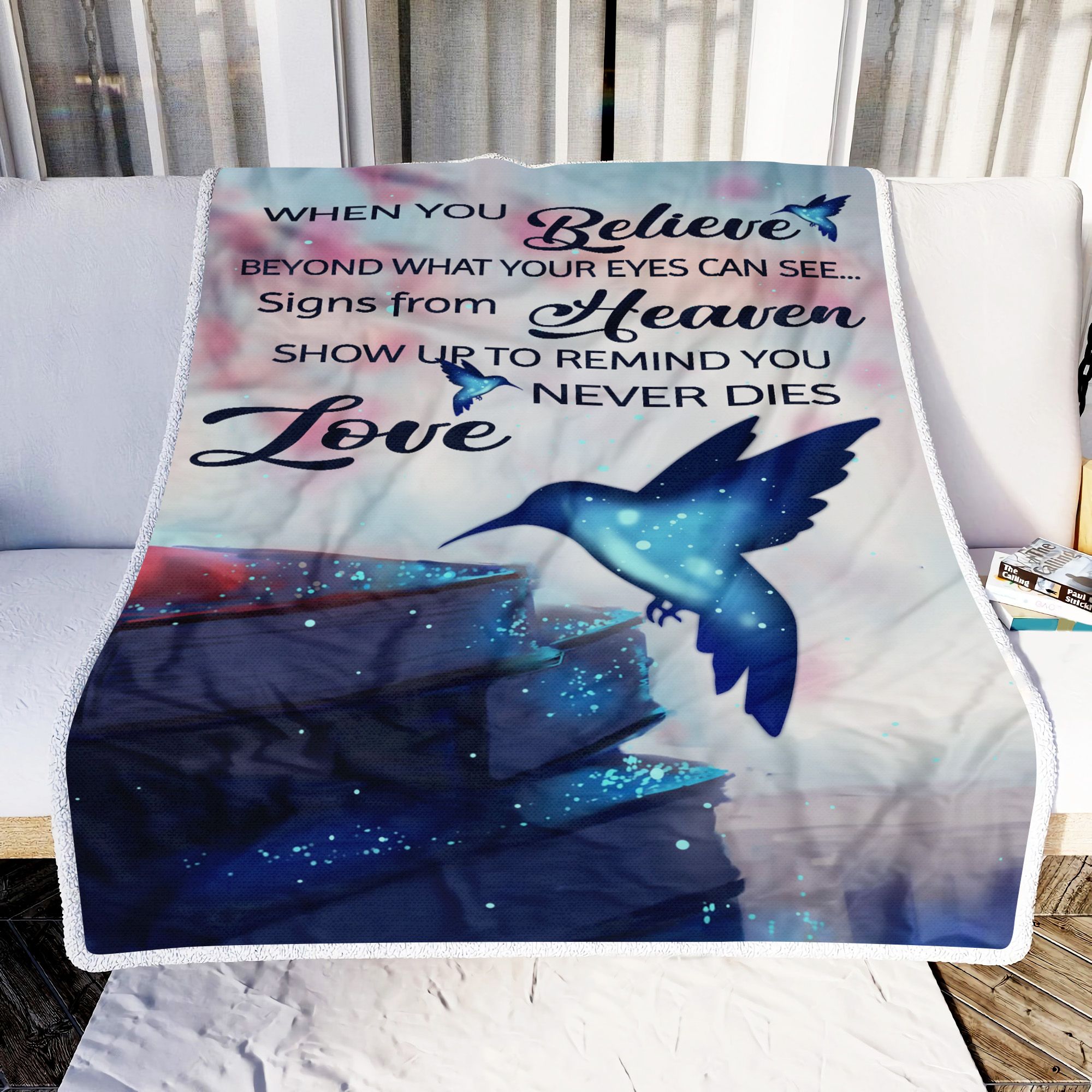 Hummingbird Believe Fleece Blanket