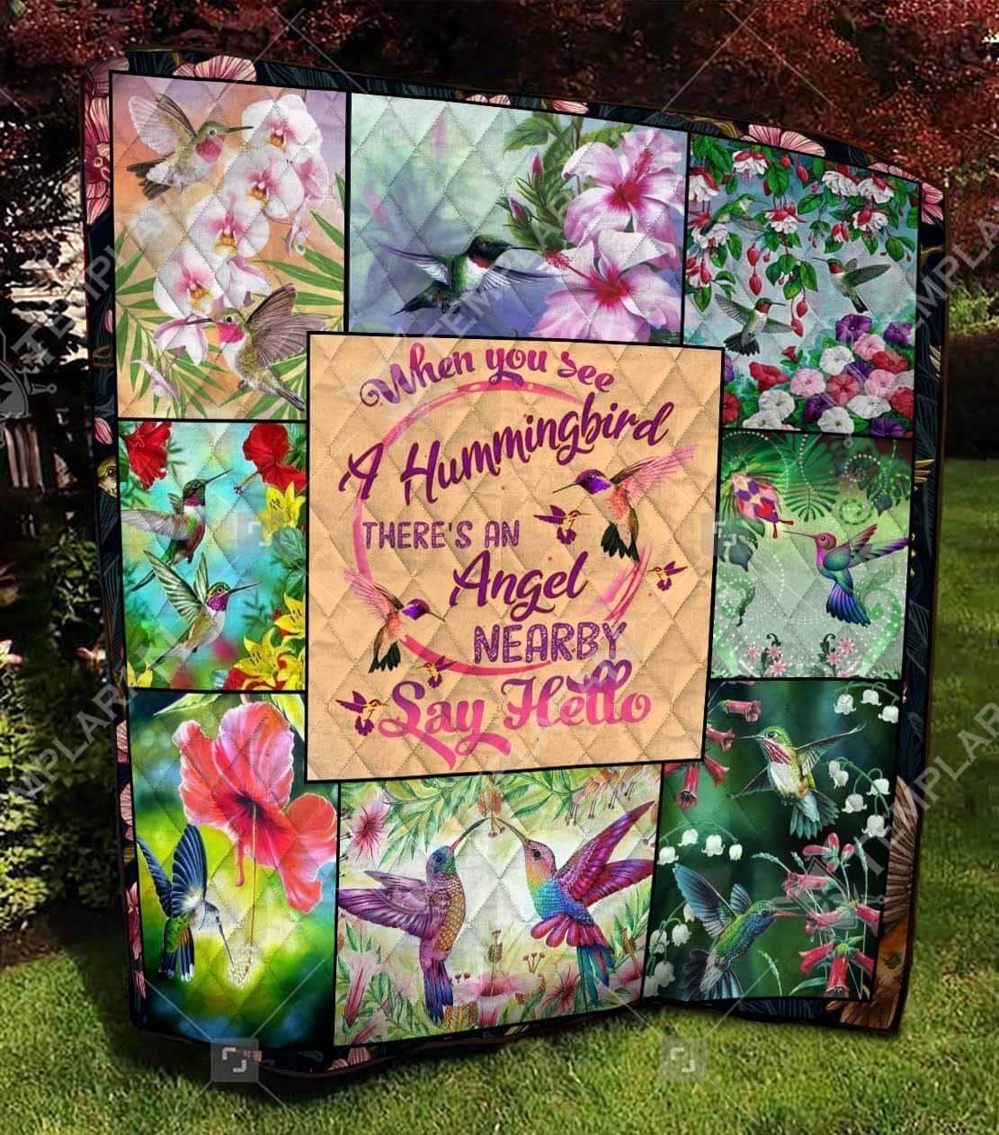 Hummingbird Bird In Spring Quilt Blanket Christmas Christmas Gifts Merry Christmas Holiday Gifts Gift Dhc03011243Dd