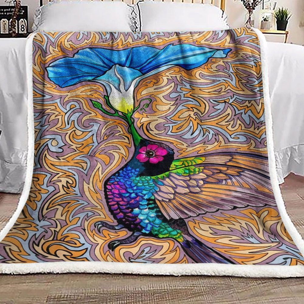 Hummingbird Sherpa Fleece Blanket