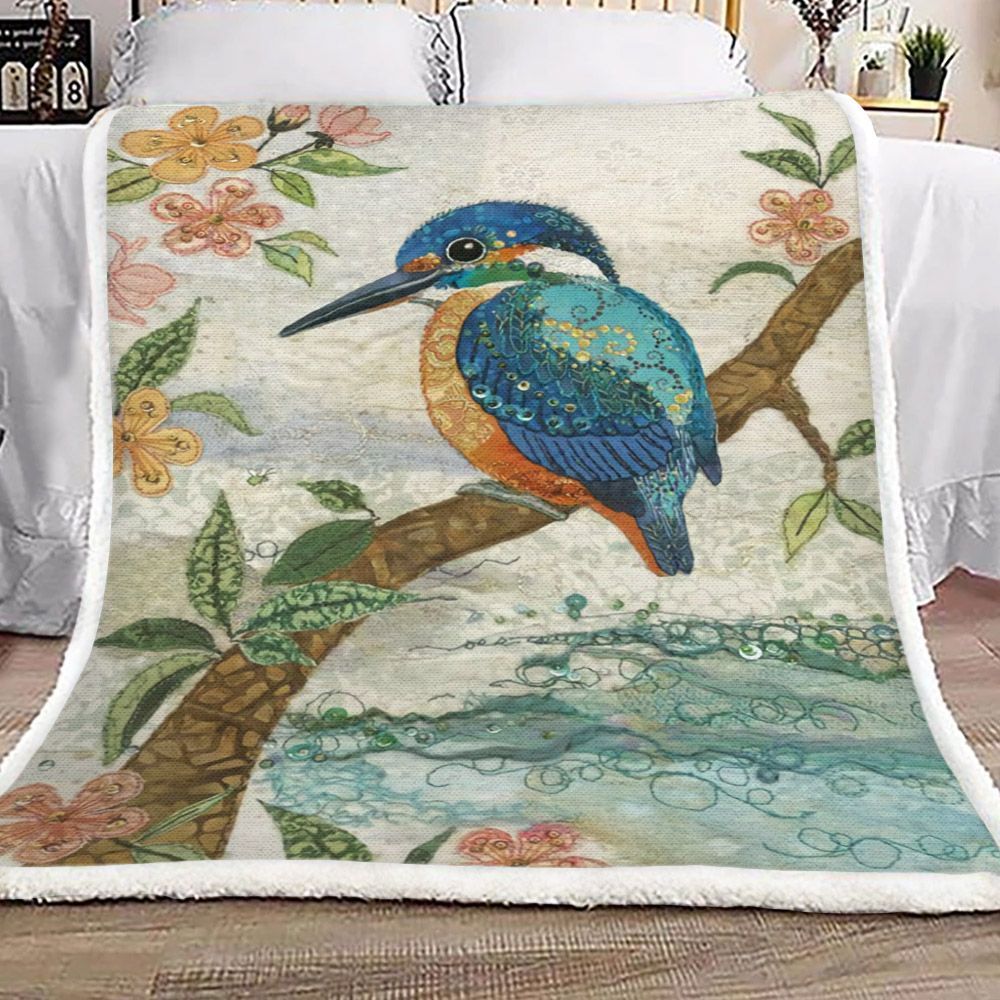 Hummingbird Sherpa Fleece Blanket