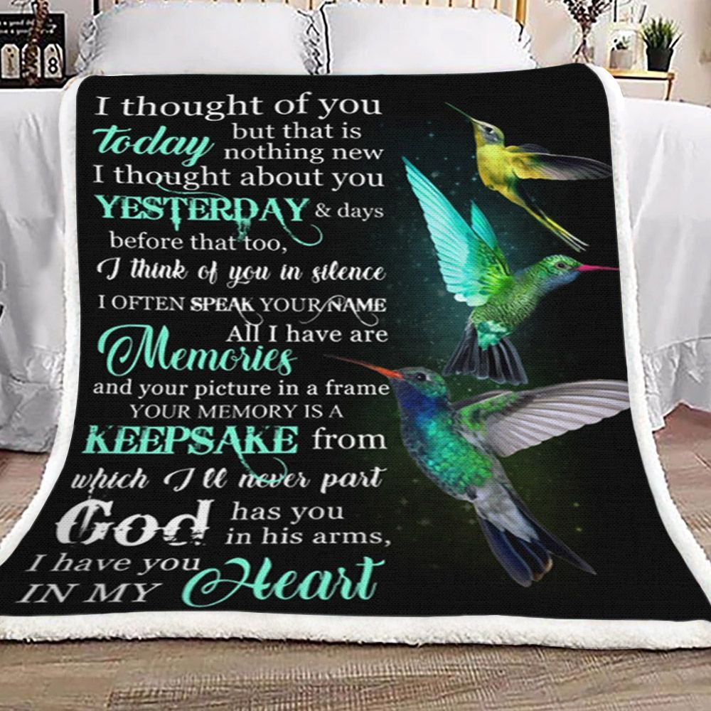 Hummingbird Sherpa Fleece Blanket