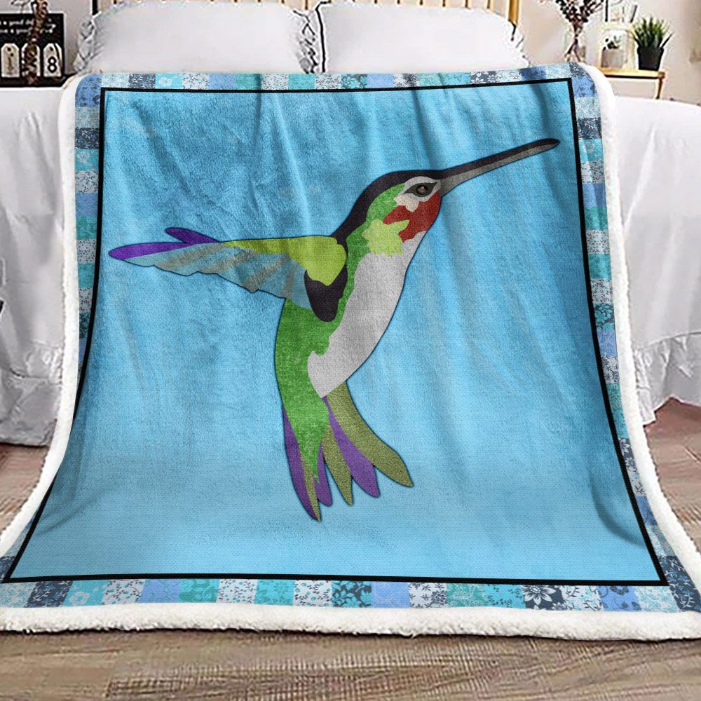 Hummingbird Sherpa Fleece Blanket