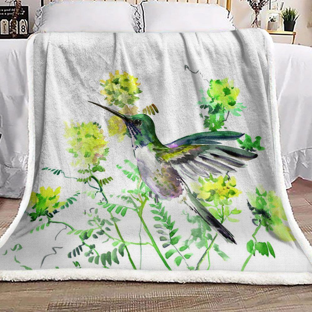 Hummingbird Sherpa Fleece Blanket