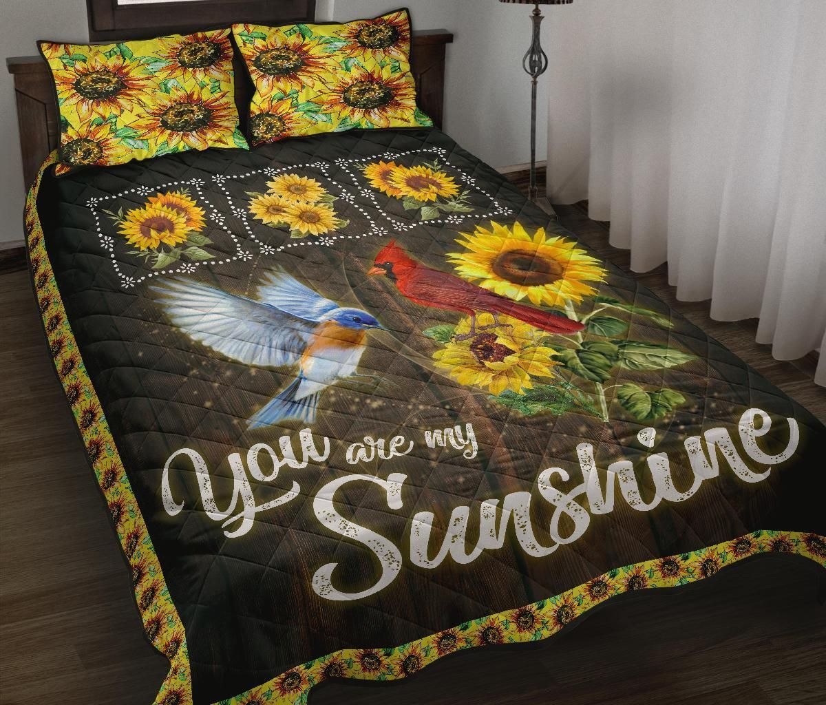 Hummingbird Cardinal Sunflower Bedding Set