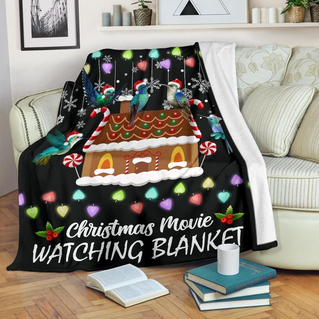 Hummingbird Christmas Sherpa Fleece Blanket
