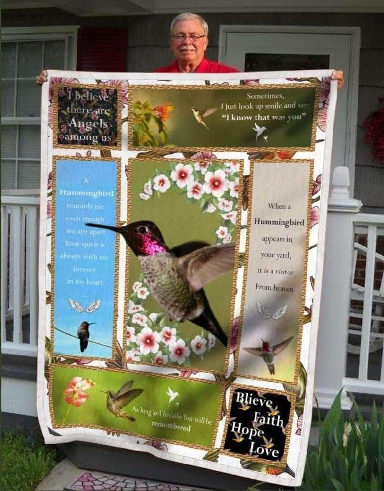 Hummingbird Sherpa Fleece Blanket