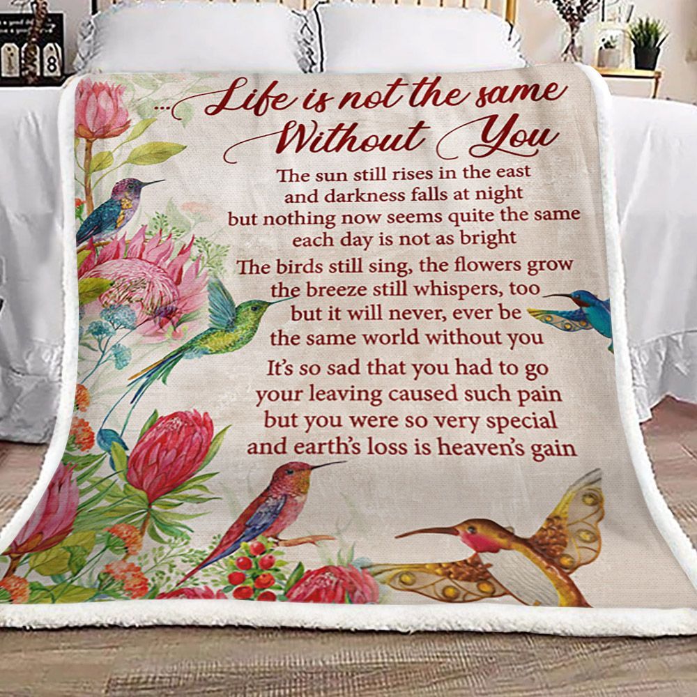 Hummingbird Sherpa Fleece Blanket