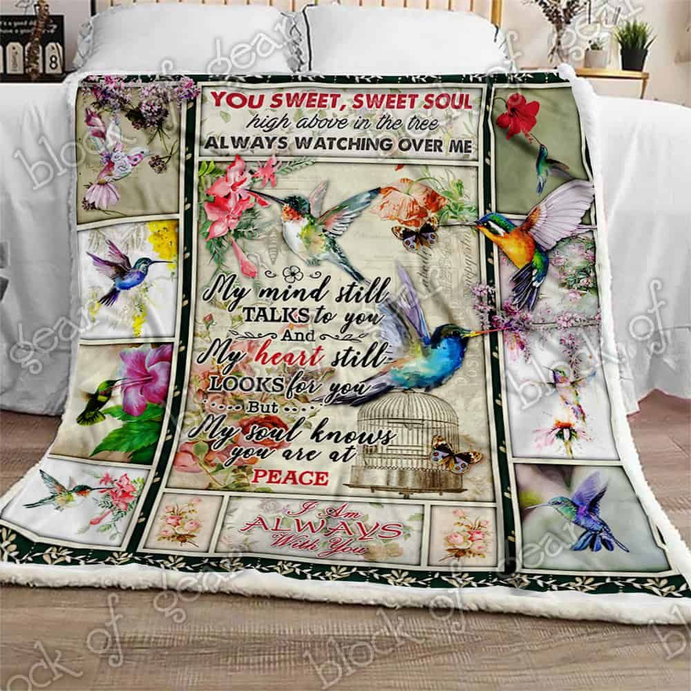 Hummingbird Sherpa Fleece Blanket