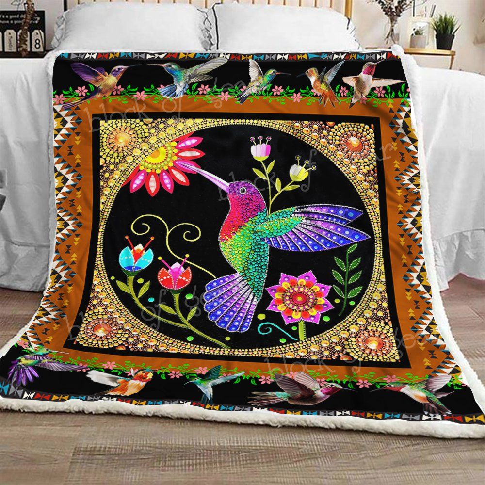 Hummingbird Sherpa Fleece Blanket