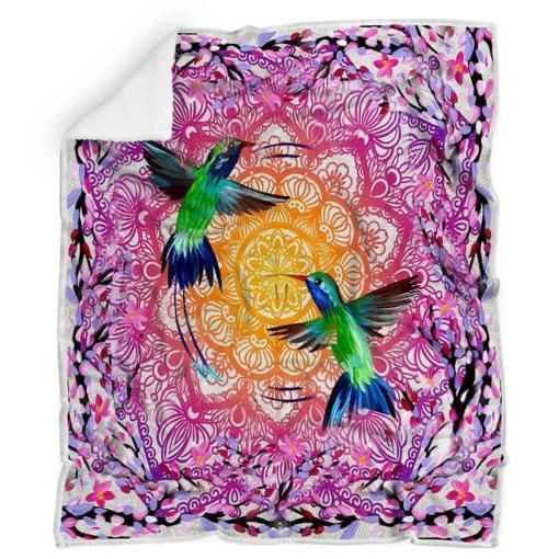 Hummingbird Sherpa Fleece Blanket