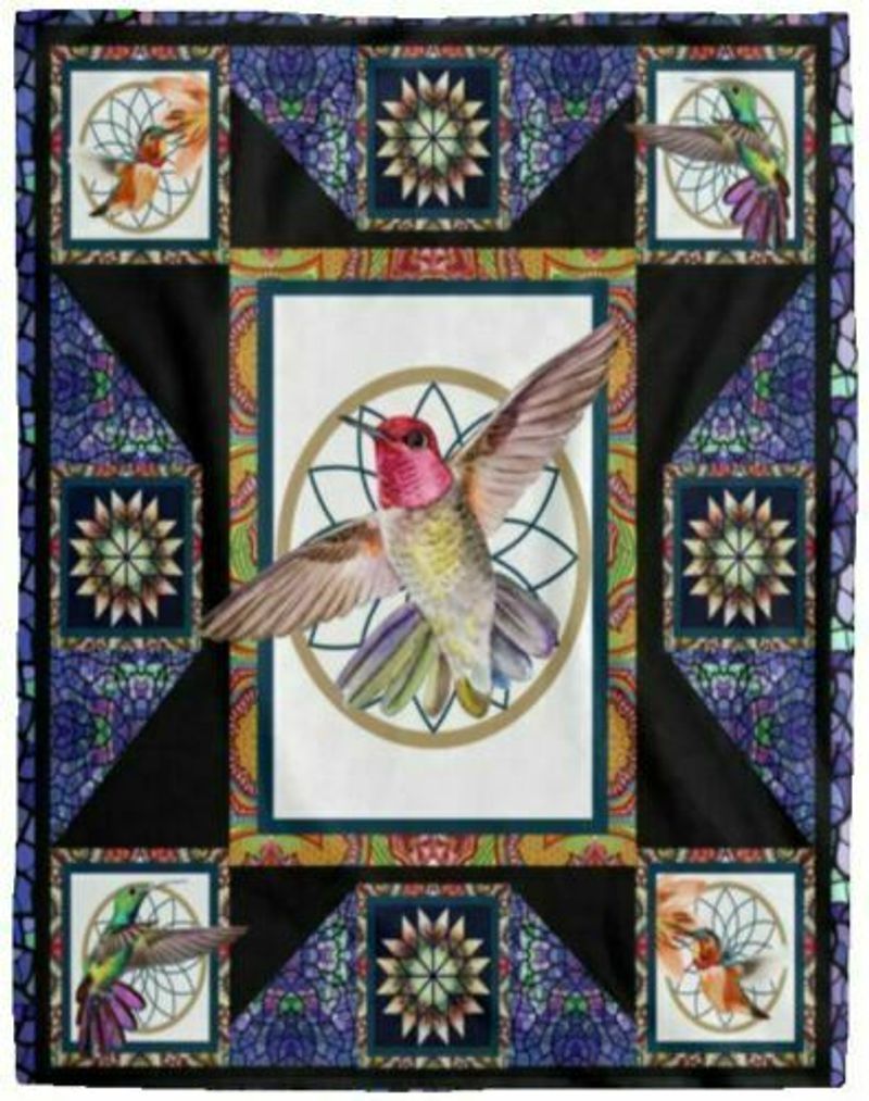 Hummingbird Sherpa Fleece Blanket