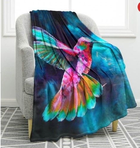 Hummingbird Sherpa Fleece Blanket
