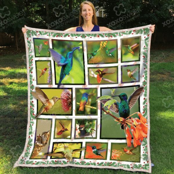 Hummingbird Sherpa Fleece Blanket