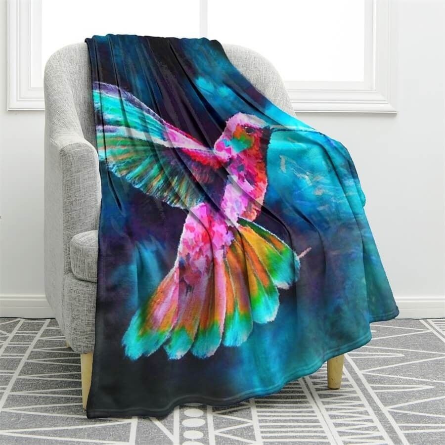 Hummingbird Sherpa Fleece Blanket