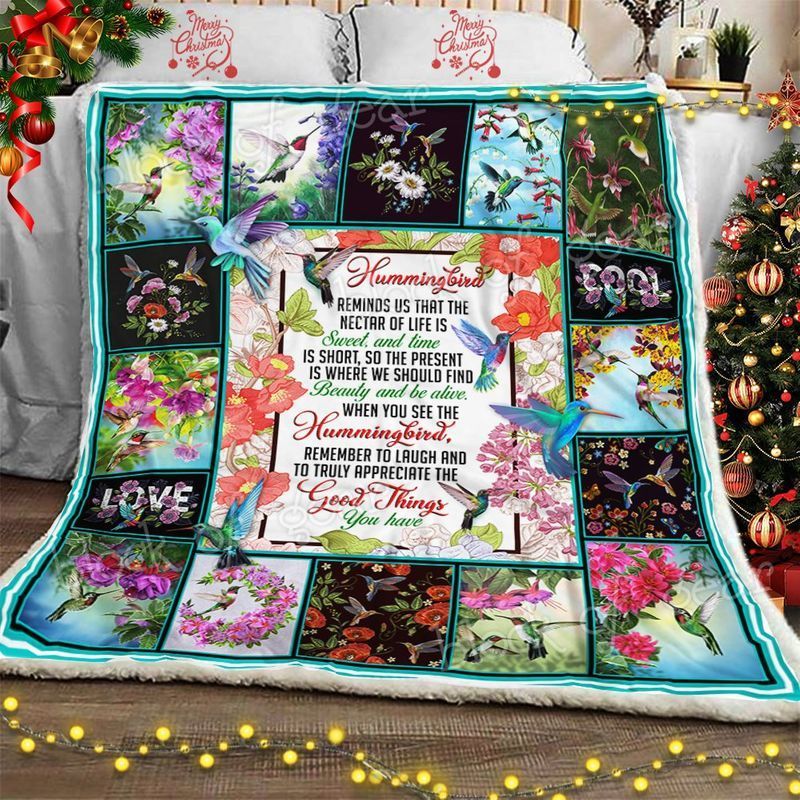 Hummingbird Sherpa Fleece Blanket