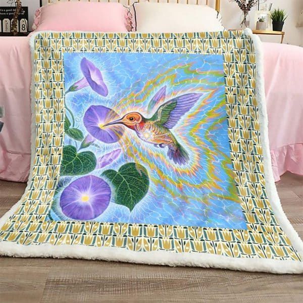 Hummingbird Sherpa Fleece Blanket