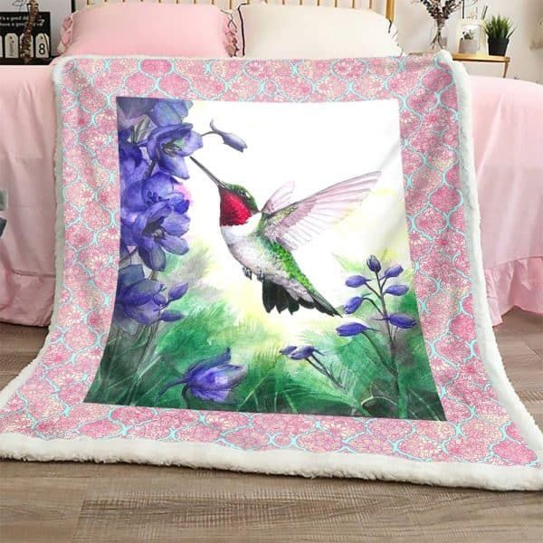 Hummingbird Sherpa Fleece Blanket