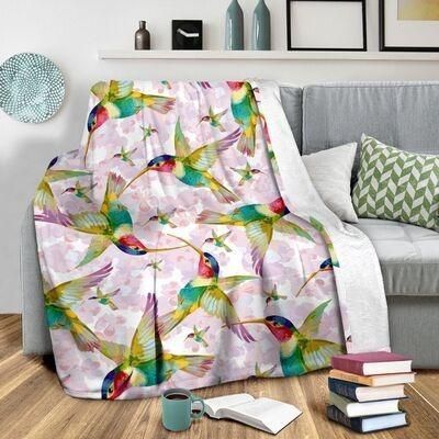 Hummingbird Sherpa Fleece Blanket
