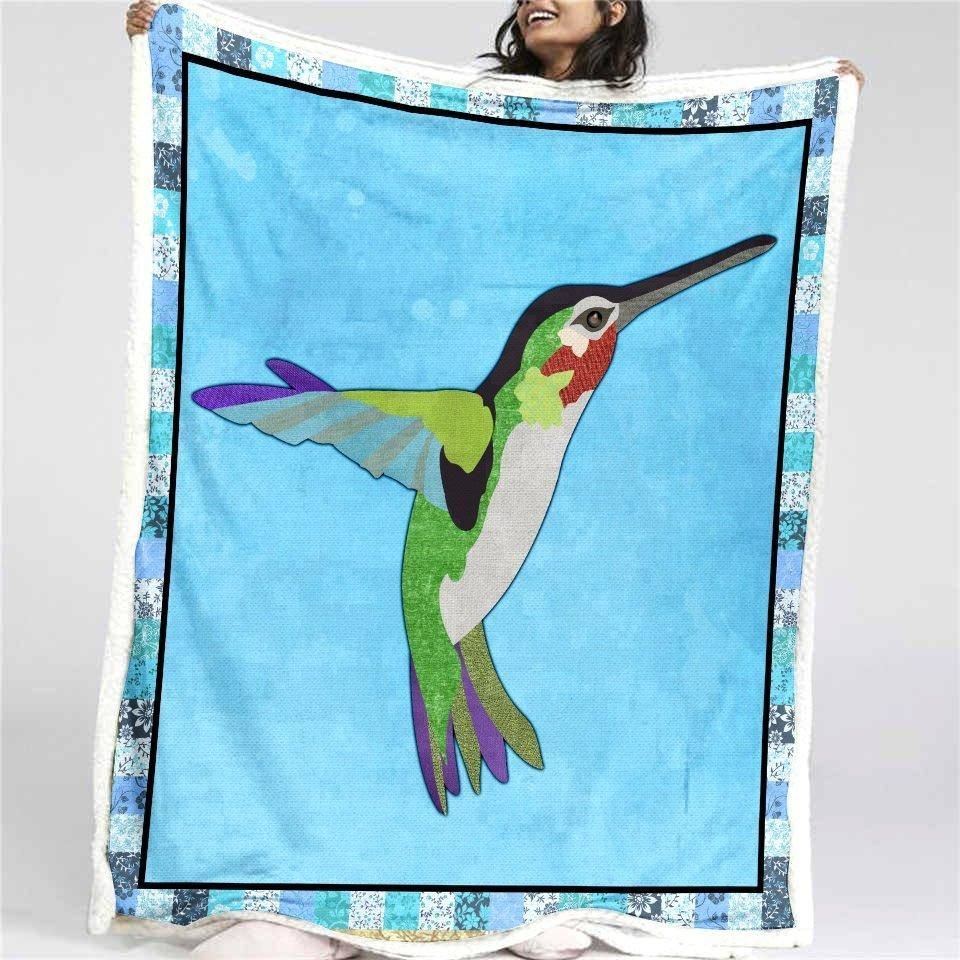 Hummingbird Sherpa Fleece Blanket