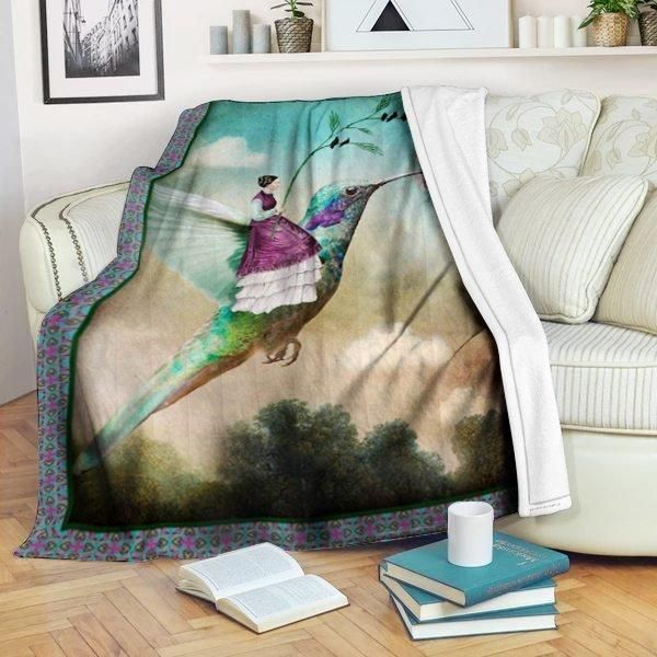 Hummingbird Sherpa Fleece Blanket