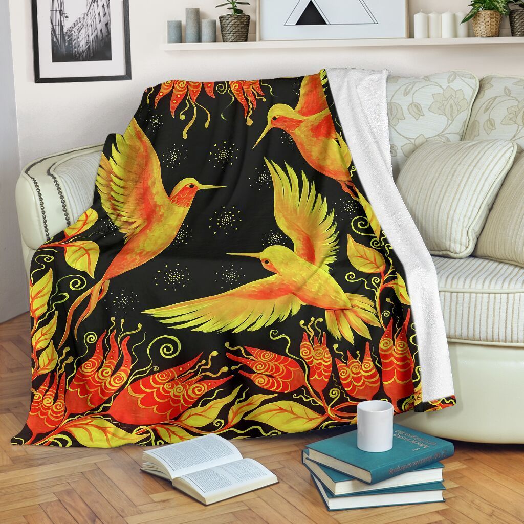 Hummingbird Sherpa Fleece Blanket
