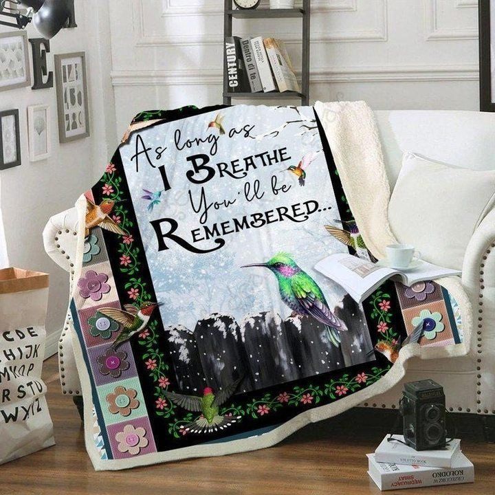 Hummingbird Sherpa Fleece Blanket