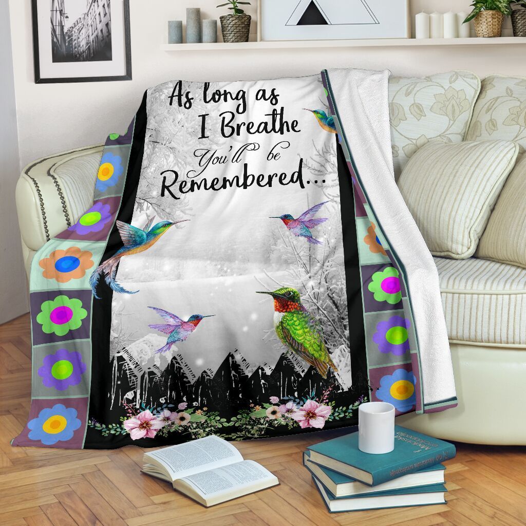 Hummingbird Sherpa Fleece Blanket