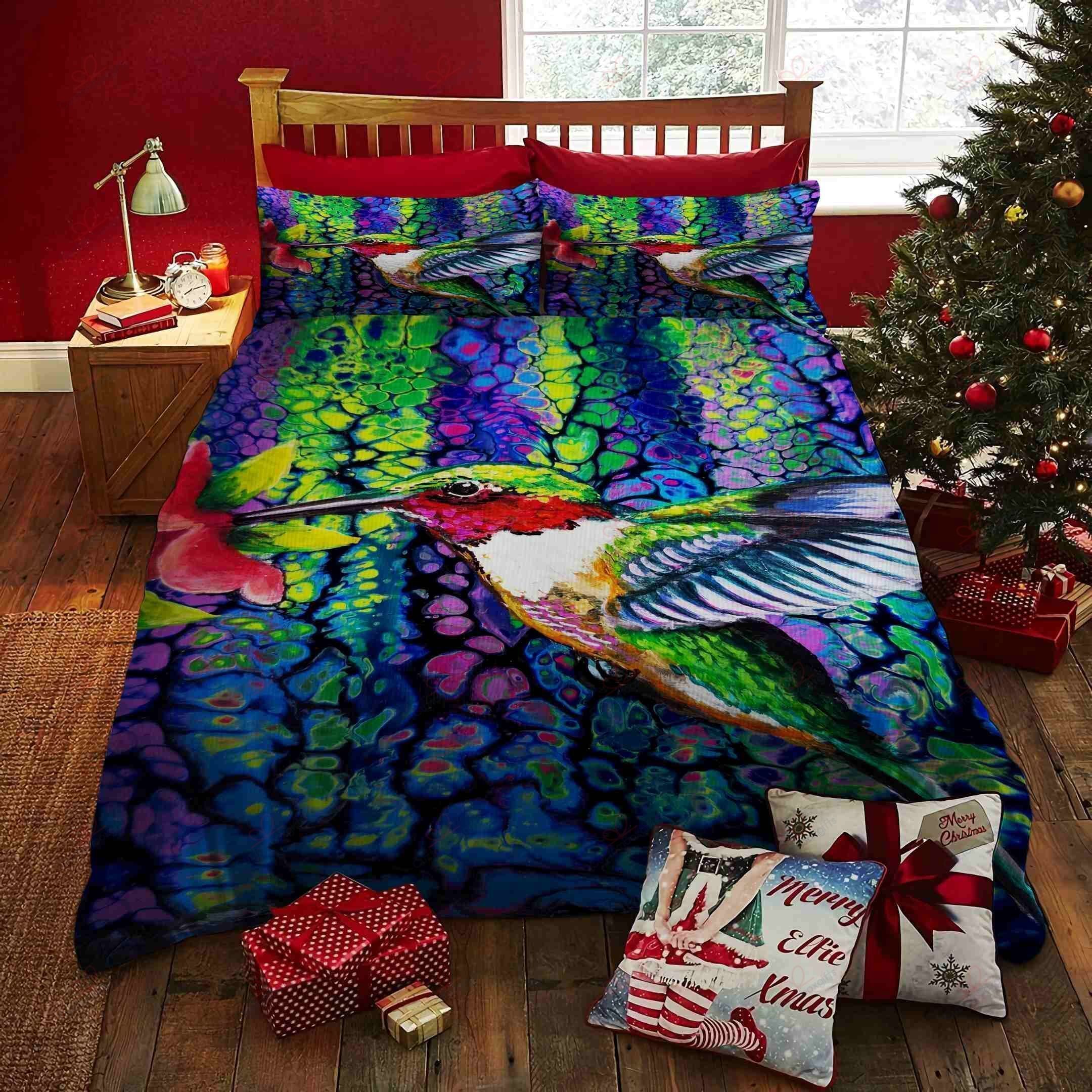 Hummingbird Color Garden Printed Bedding Set