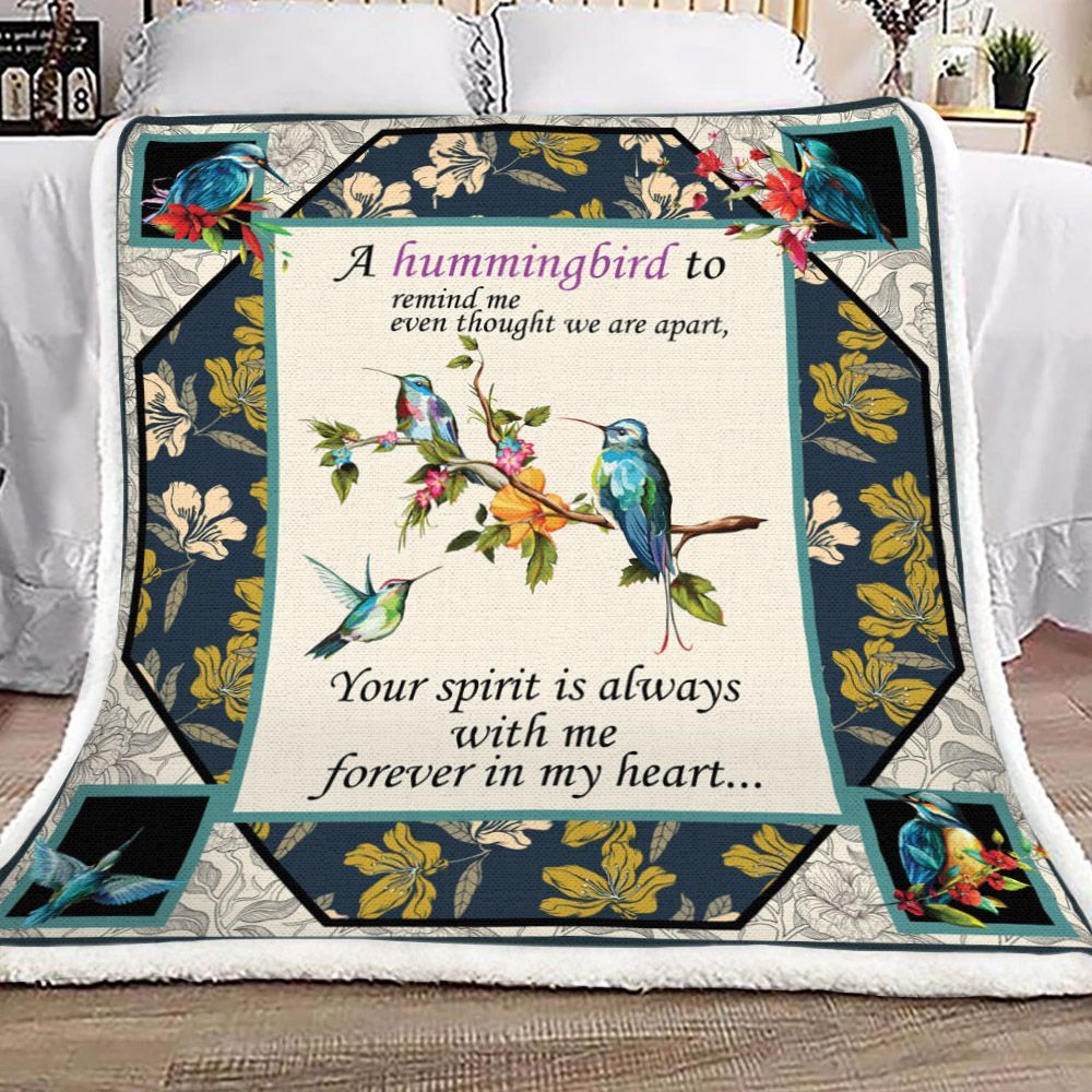 Hummingbird Sherpa Fleece Blanket