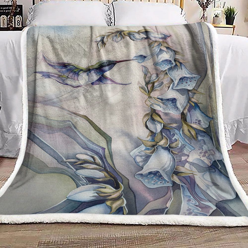 Hummingbird Sherpa Fleece Blanket