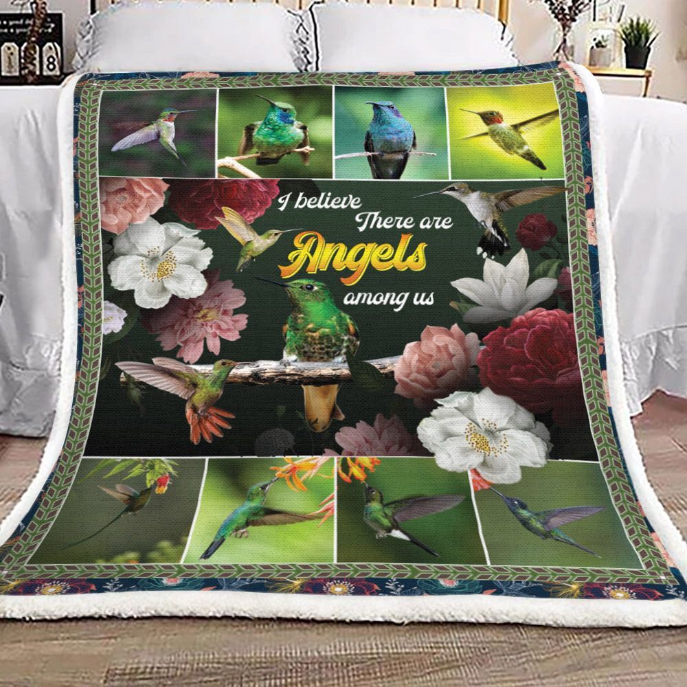 Hummingbird Sherpa Fleece Blanket