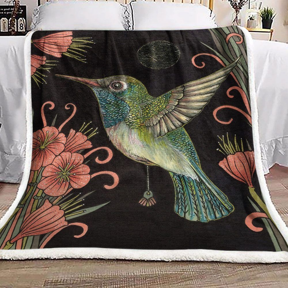 Hummingbird Sherpa Fleece Blanket