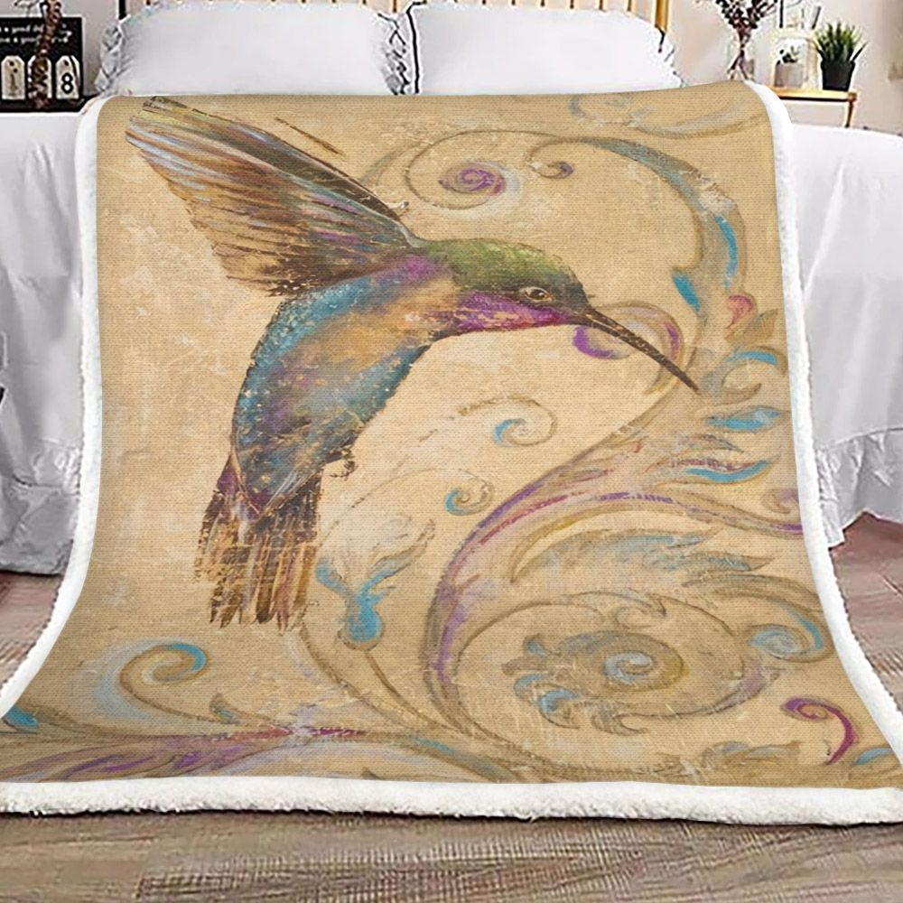 Hummingbird Sherpa Fleece Blanket