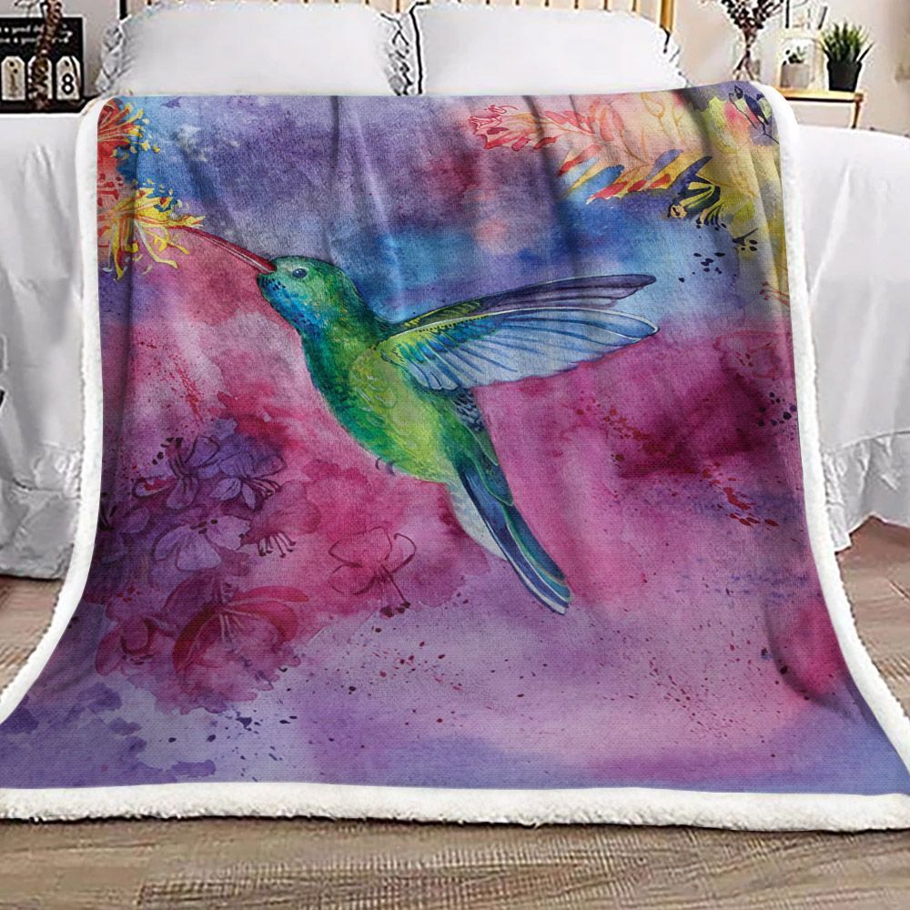 Hummingbird Sherpa Fleece Blanket