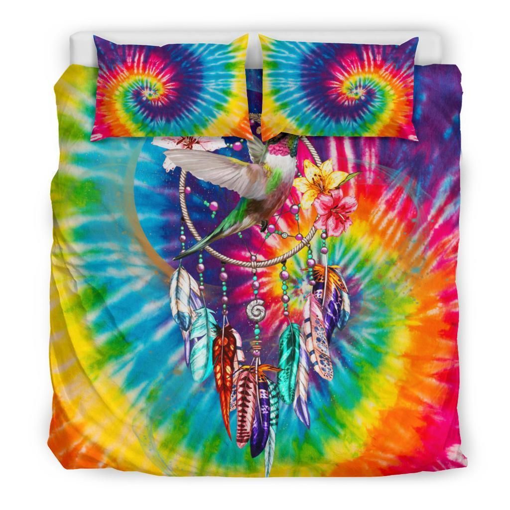 Hummingbird Dreamcatcher Tie Dye Bedding Set