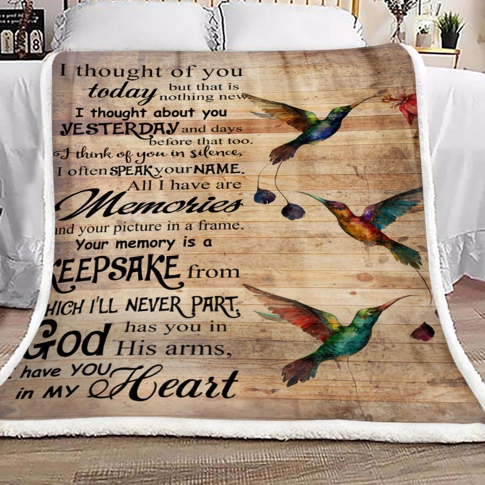 Hummingbird Flower Sherpa Fleece Blanket