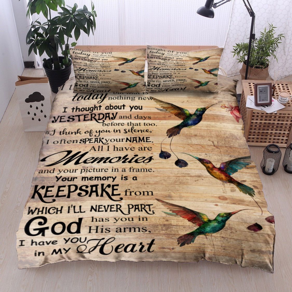 Hummingbird Flower Bedding Set
