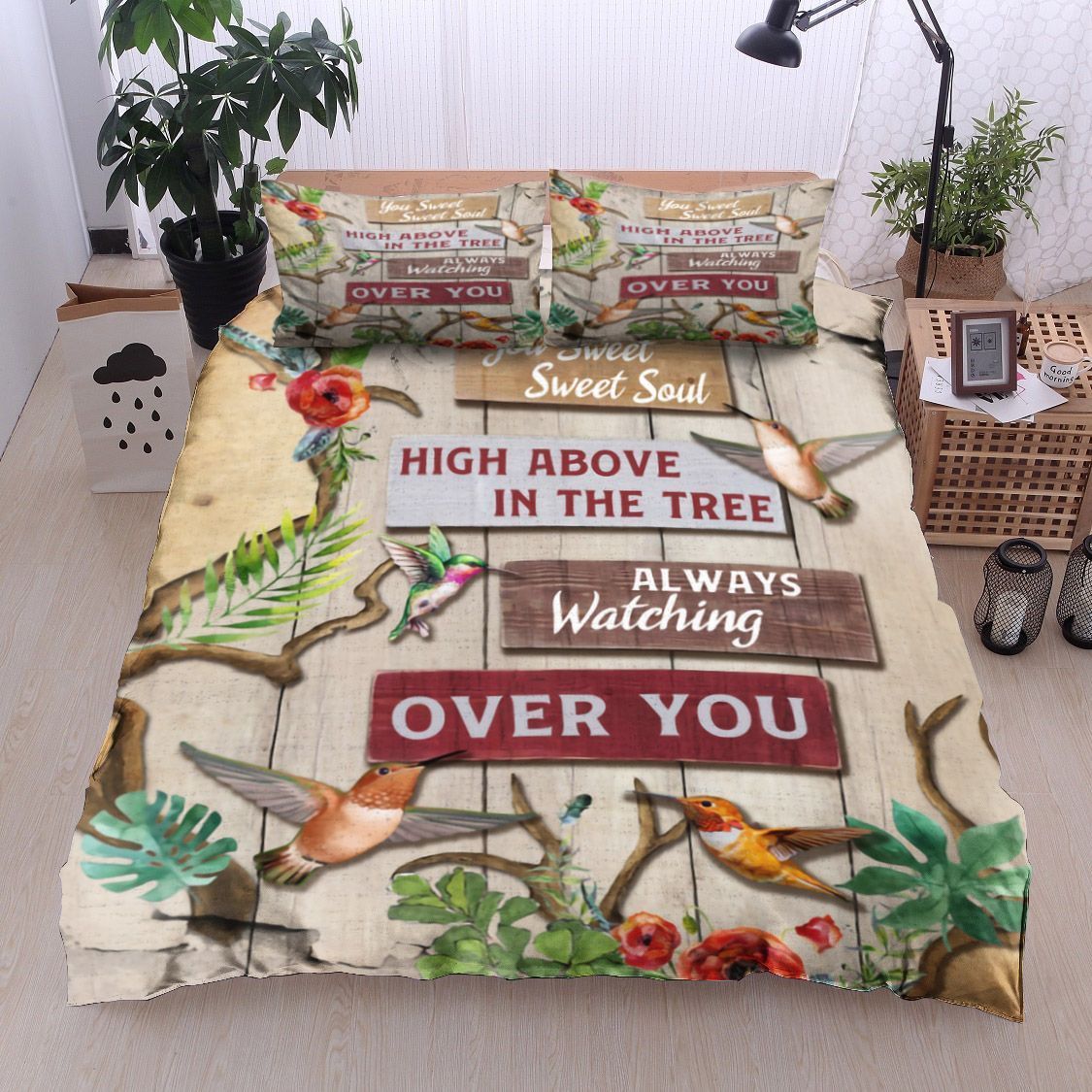 Hummingbird Flower Bedding Set