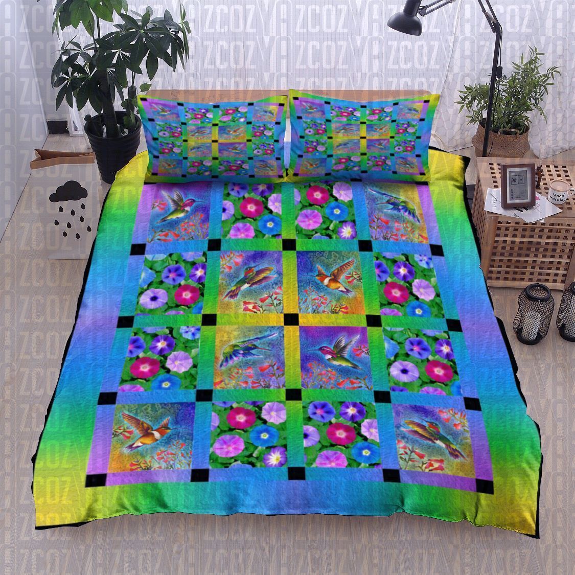 Hummingbird Flower Bedding Set
