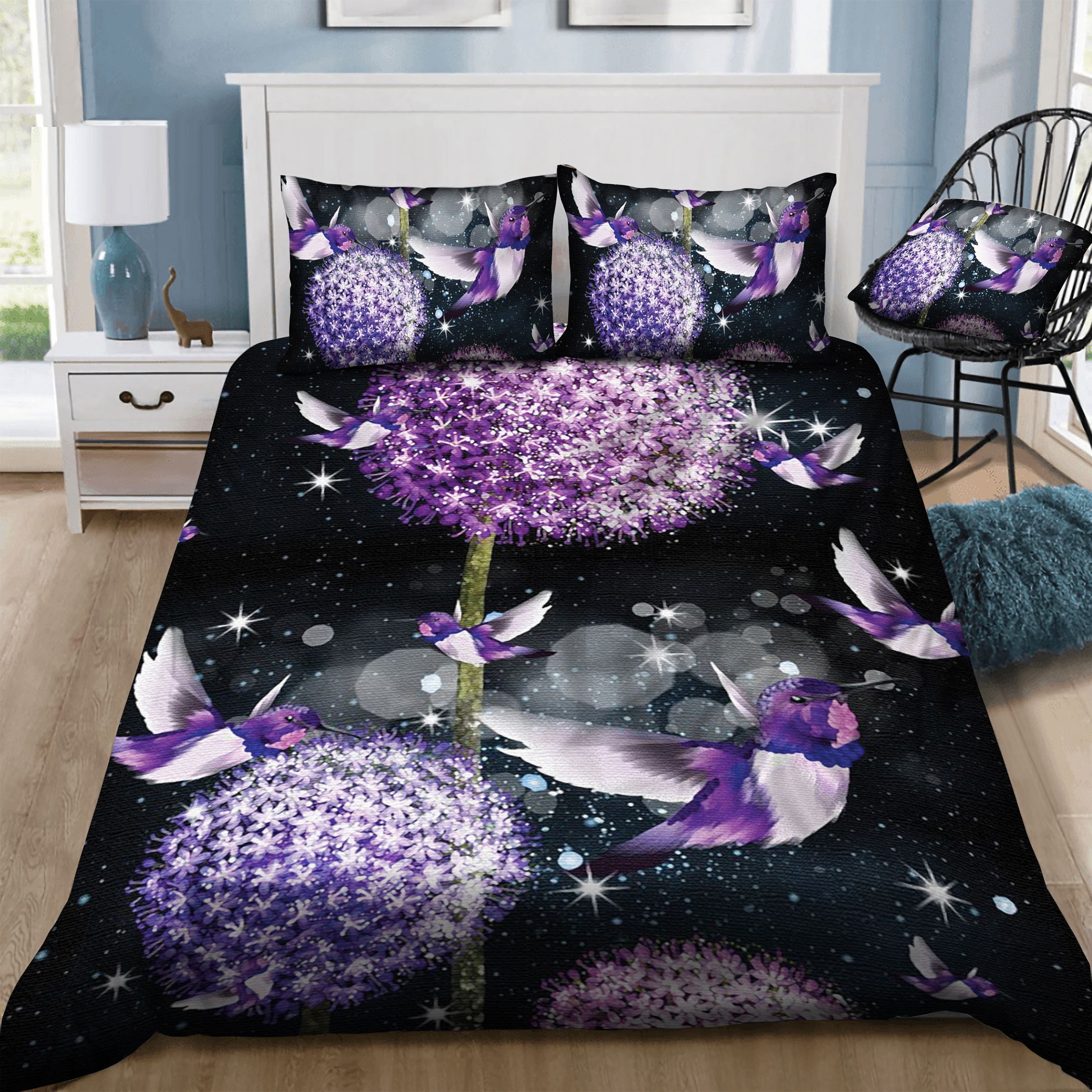 Hummingbird Flowers  Bedding Set
