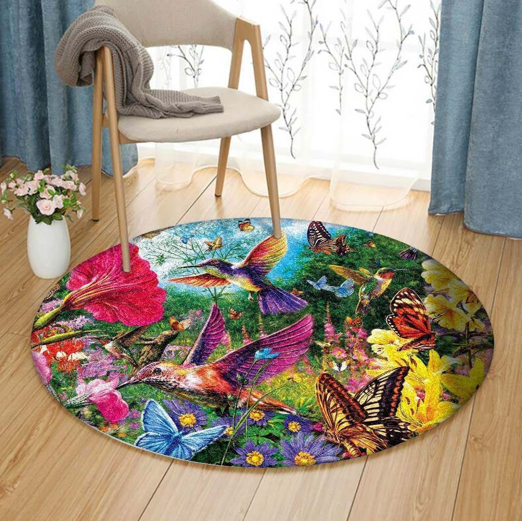 Hummingbird Garden Round Carpet