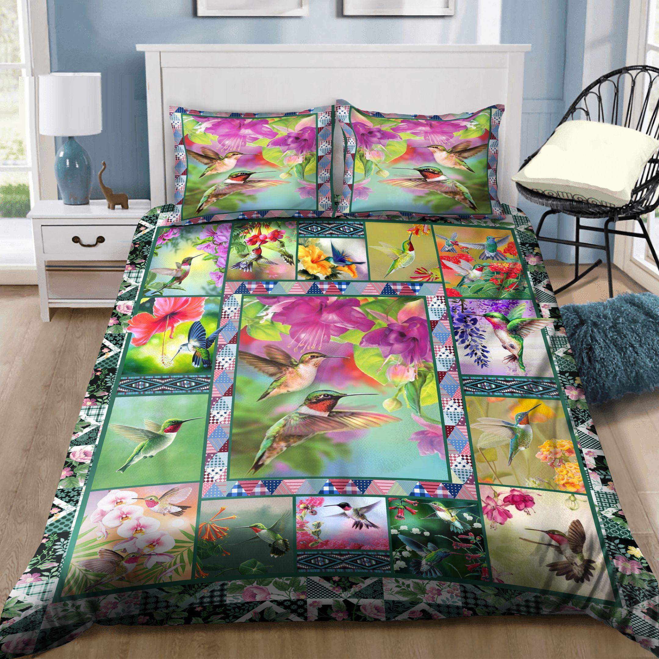 Hummingbird Garden Bedding Set