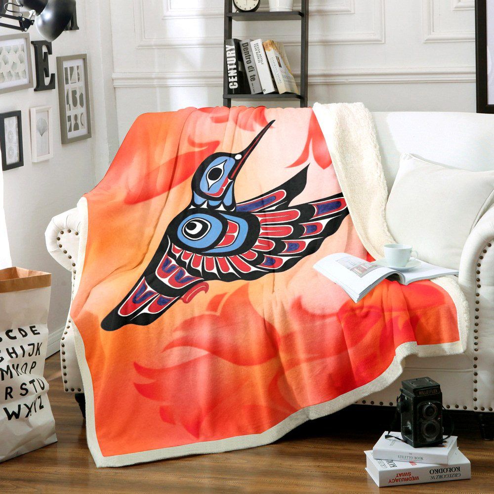 Hummingbird Sherpa Fleece Blanket