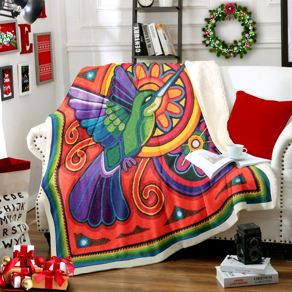 Hummingbird Sherpa Fleece Blanket