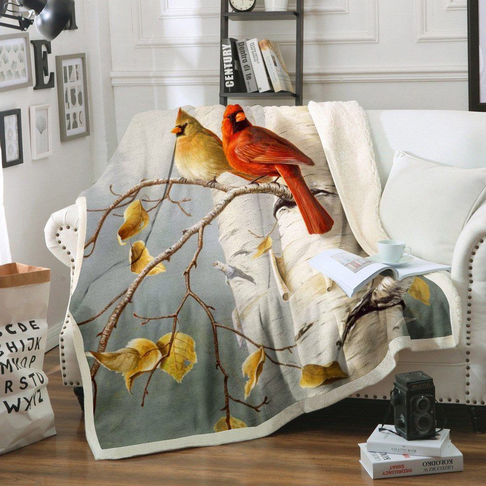 Hummingbird Sherpa Fleece Blanket