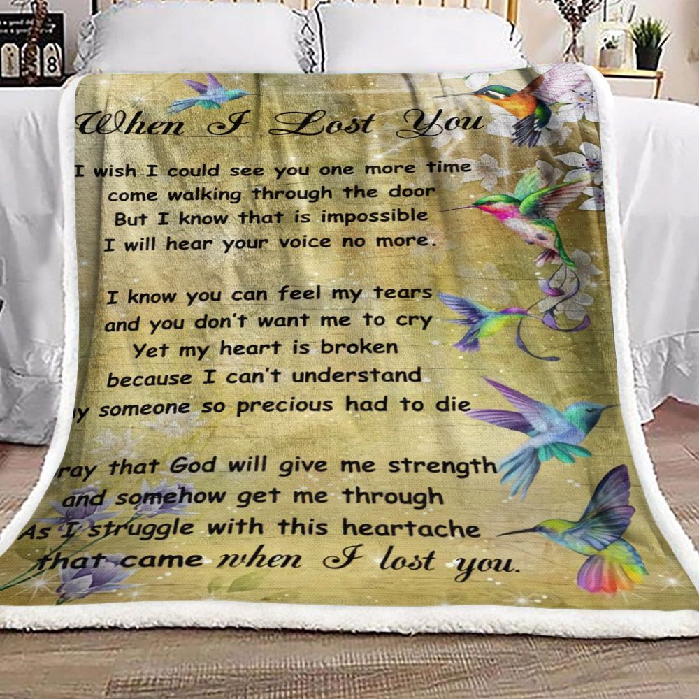 Hummingbird Sherpa Fleece Blanket