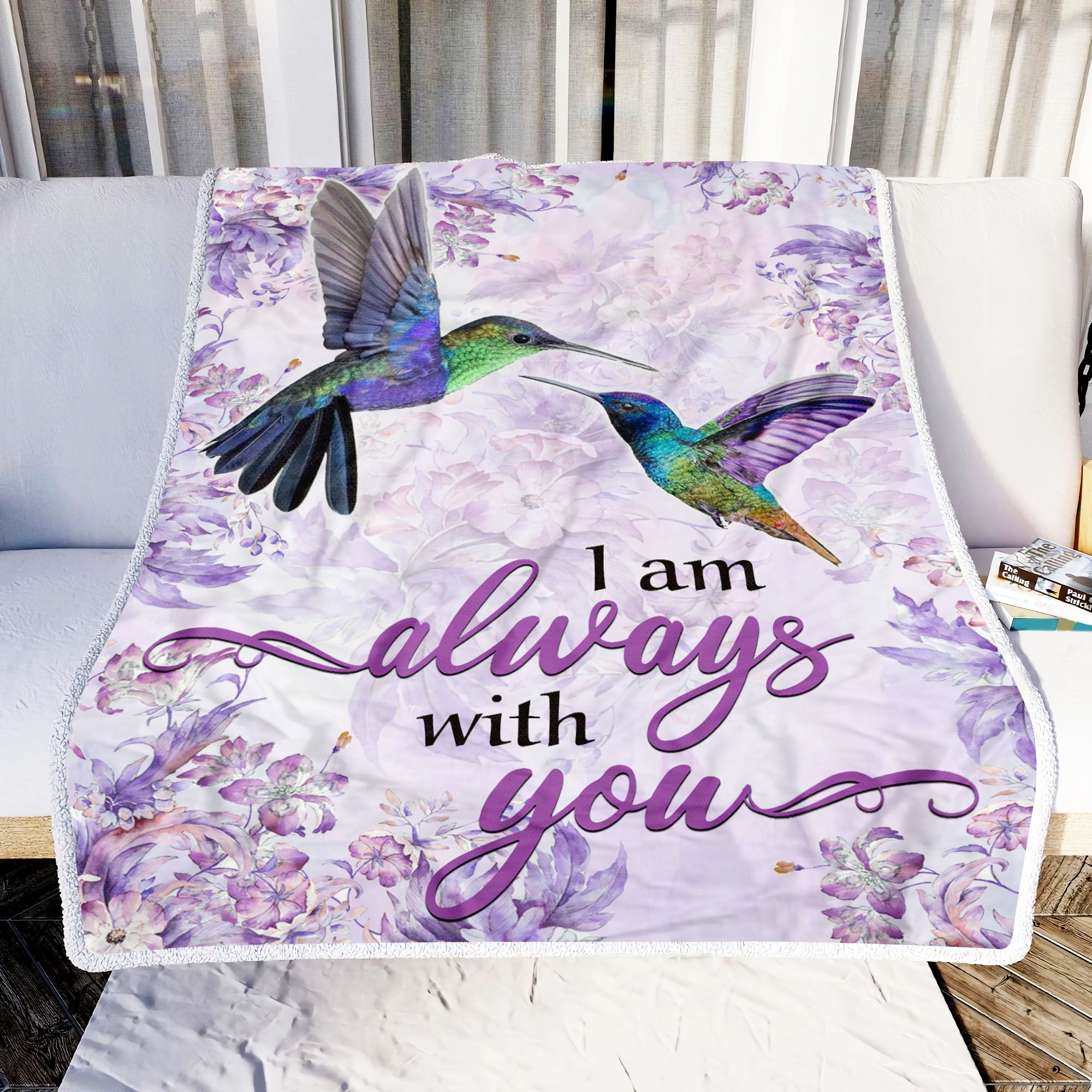 Hummingbird I Am Always With You Fleece Blanket